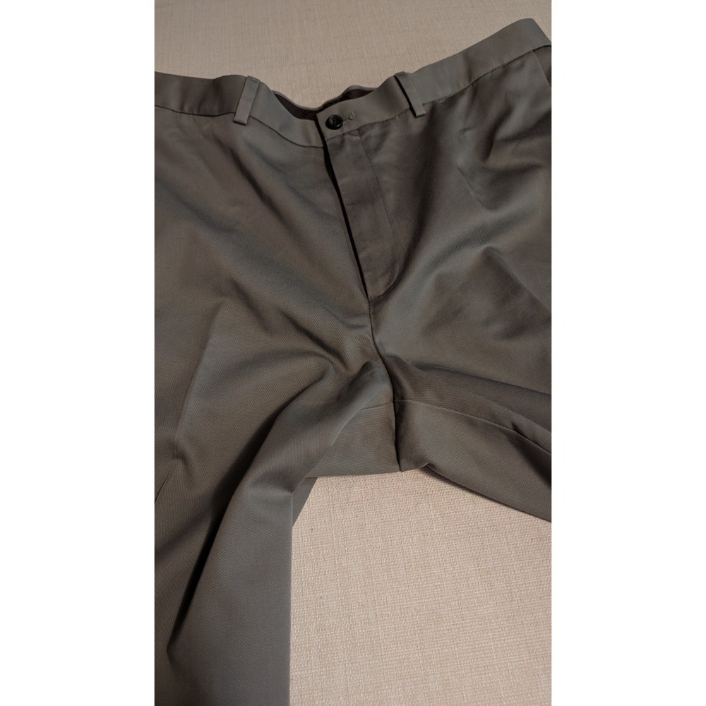 Haggar Men's Pure Cotton Flat Front Chino Pants Olive Green 38x29